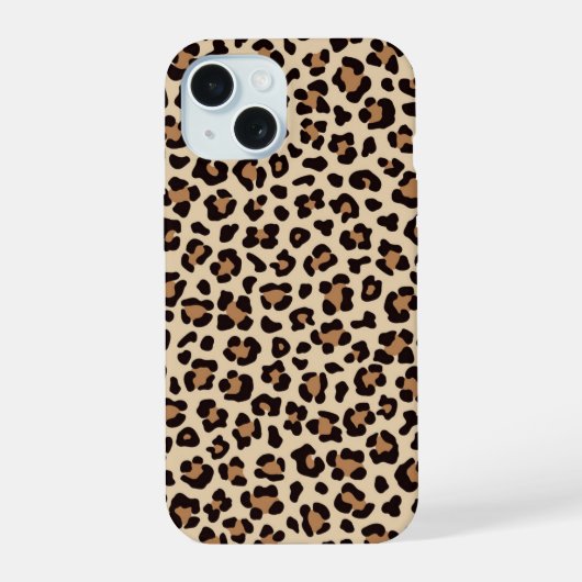Leopard Skin Fur Muster iPhone 15 Hülle (Rückseite)