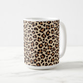 Leopard Skin Fur Muster Kaffeetasse (VorderseiteRechts)