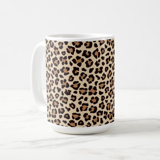 Leopard Skin Fur Muster Kaffeetasse (Vorderseite Links)