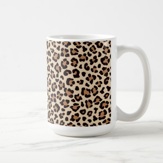 Leopard Skin Fur Muster Kaffeetasse (Rechts)