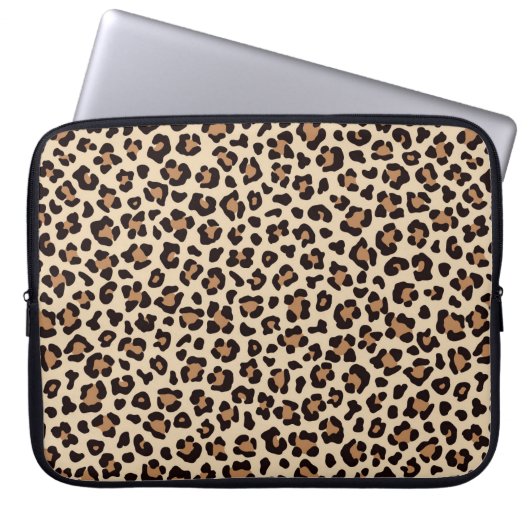 Leopard Skin Fur Muster Laptopschutzhülle (Vorderseite)
