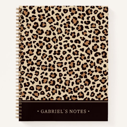 Leopard Skin Fur Muster | Name hinzufügen Notizblock (Vorderseite)