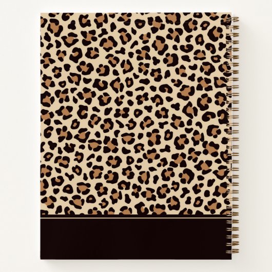 Leopard Skin Fur Muster | Name hinzufügen Notizblock (Rückseite)