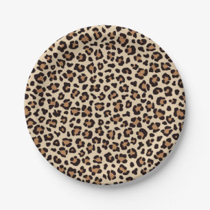 Leopard Skin Fur Muster Pappteller