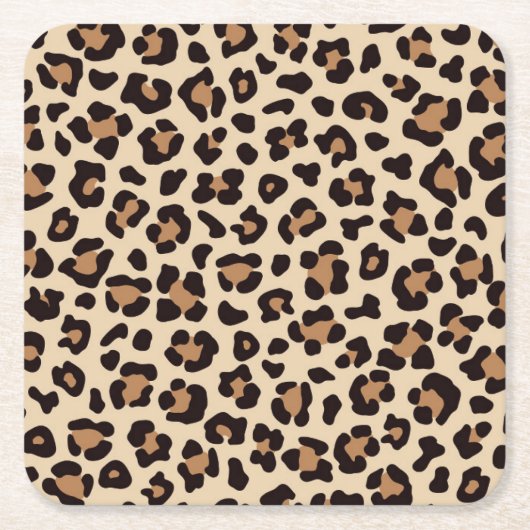 Leopard Skin Fur Muster Rechteckiger Pappuntersetzer (Vorderseite)