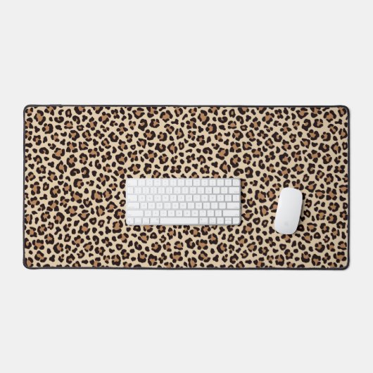 Leopard Skin Fur Muster Schreibtischunterlage (Tastatur & Maus)