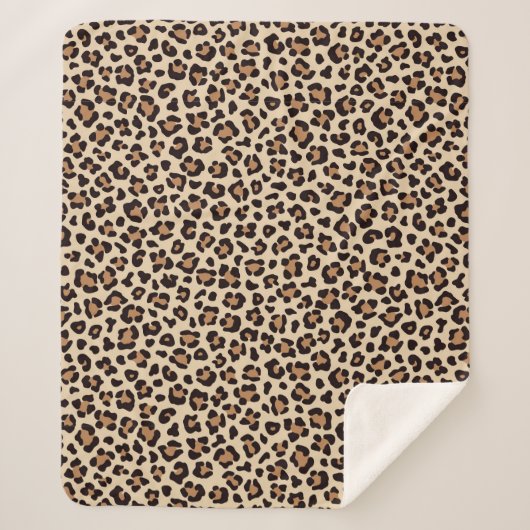 Leopard Skin Fur Muster Sherpadecke (Vorderseite)
