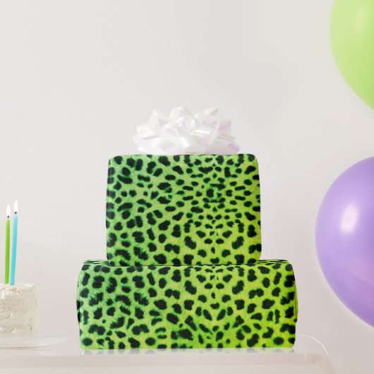 Leopard Skin Green Wrapping Paper Geschenkpapier (Partygeschenke)
