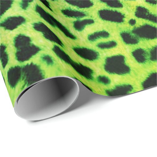 Leopard Skin Green Wrapping Paper Geschenkpapier (Rolleneckpunkt)