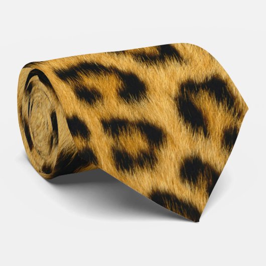 Leopard Skin Hair Print Krawatte (Gerollt)