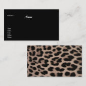 Leopard Skin Hintergrundkarte Visitenkarte (Vorne/Hinten)