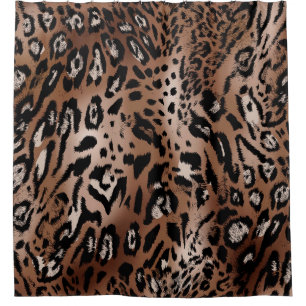 Leopard-Skin-Illustration nahtlos Muster  Duschvorhang