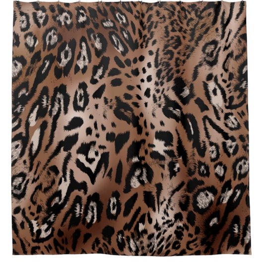 Leopard-Skin-Illustration nahtlos Muster Duschvorhang (Vorderseite)