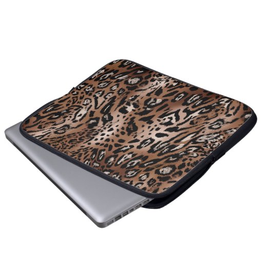 Leopard-Skin-Illustration nahtlos Muster Laptopschutzhülle (Vorne Knopf)