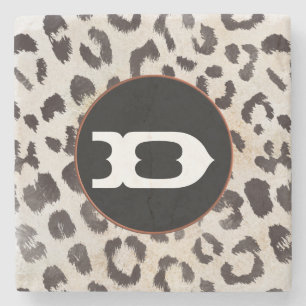 Leopard Skin in Mandarine Elfenbeinkühe Steinuntersetzer