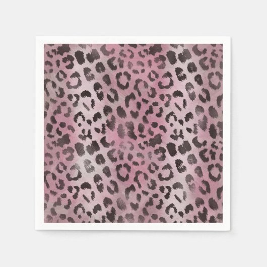 Leopard Skin in Rosa Rose Serviette (Vorderseite)