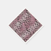 Leopard Skin in Rosa Rose Serviette (Ecke)