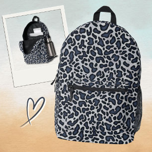 Leopard Skin Jeans Grau Blau Muster - Bedruckter Rucksack
