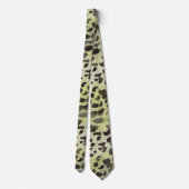 Leopard Skin Mandarine Lime Green Krawatte (Rückseite)
