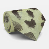 Leopard Skin Mandarine Lime Green Krawatte (Gerollt)