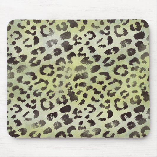 Leopard Skin Mandarine Lime Green Mousepad (Vorne)