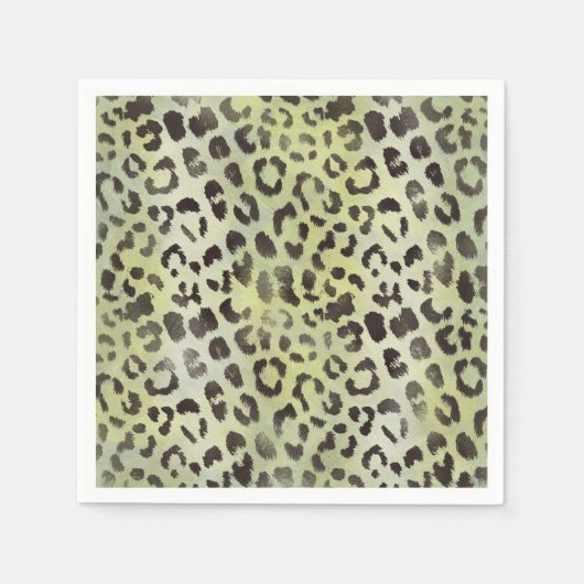 Leopard Skin Mandarine Lime Green Serviette (Vorderseite)