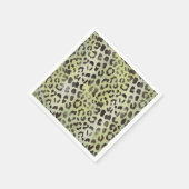 Leopard Skin Mandarine Lime Green Serviette (Ecke)