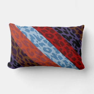 Leopard Skin Multicolor Stripe Muster 3 Lendenkissen