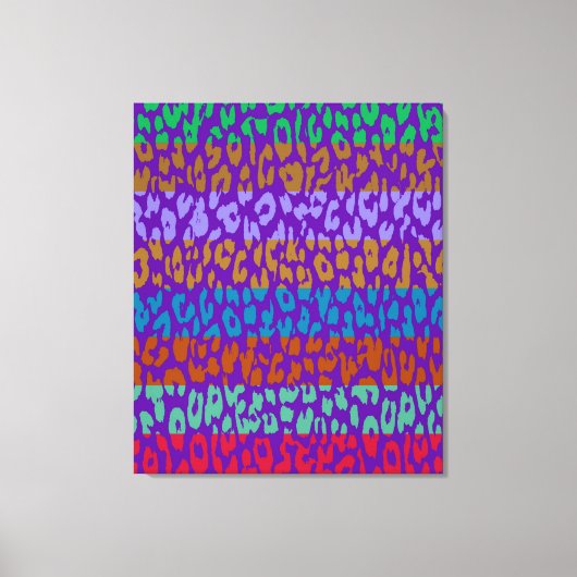 Leopard Skin Multicolor Stripe Muster 4 Leinwanddruck (Vorderseite)