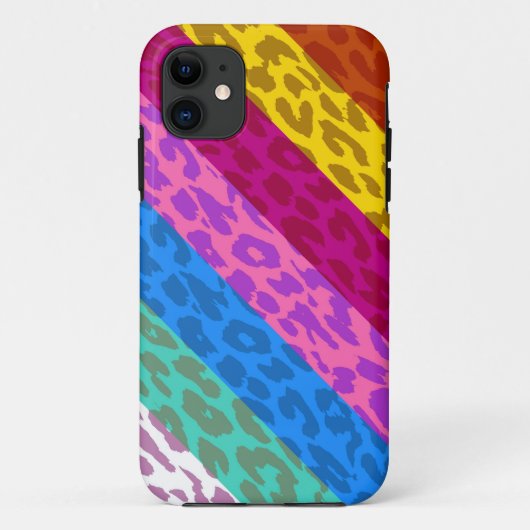 Leopard Skin Multicolor Stripmuster 2 Case-Mate iPhone Hülle (Rückseite)