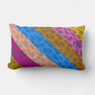 Leopard Skin Multicolor Stripmuster Lendenkissen