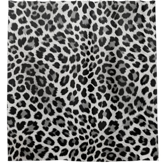 Leopard-Skin-Muster für Schwarzweiß-Imitate - Druc Duschvorhang (Vorderseite)