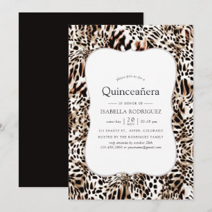 Leopard Skin Muster Quinceanera Einladung