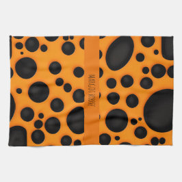 Leopard-Skin Orange Black Abstrakt Safari Muster Geschirrtuch