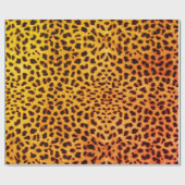 Leopard Skin Orange Wrapping Paper Geschenkpapier (Flach)
