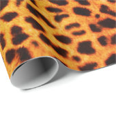 Leopard Skin Orange Wrapping Paper Geschenkpapier (Rolleneckpunkt)