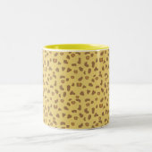 Leopard Skin Pattern auf Braun & Golden Beige Zweifarbige Tasse (Mittel)