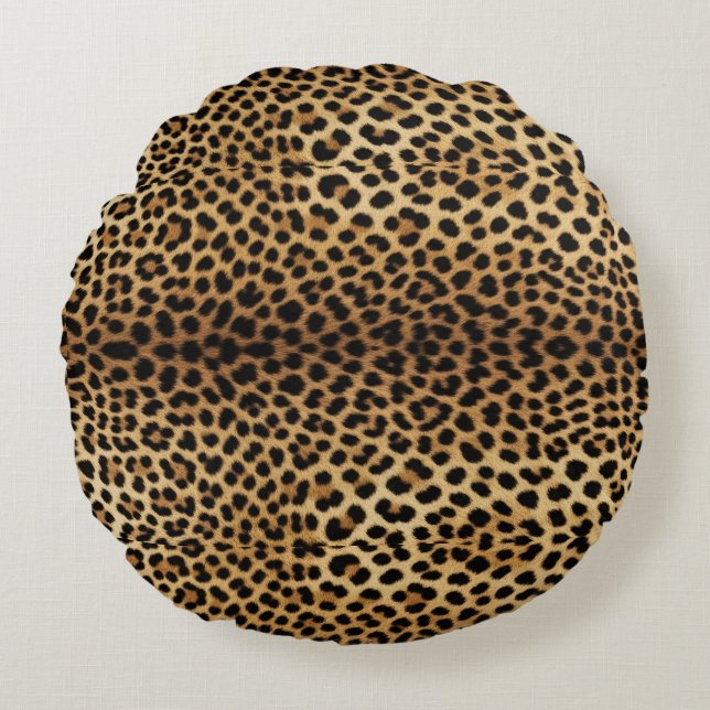 Leopard Skin Pattern Rundes Kissen (Vorderseite)