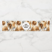 Leopard skin pattern, Safari themed Boy 1st birthd Wasserflaschenetikett (Einzelnes Label)