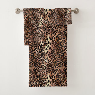 Leopard Skin Print Badhandtuch Set