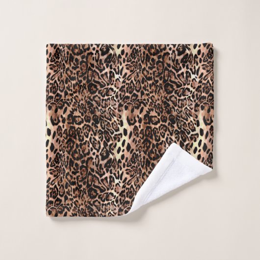 Leopard Skin Print Badhandtuch Set (Waschlappen)