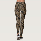 Leopard Skin Print Black and Brown Leggings (Rückseite)