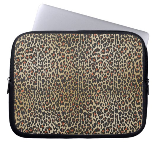 Leopard Skin Print Laptop Sleeve (Vorderseite)