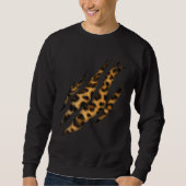 Leopard Skin Print Torn Claw Sweatshirt (Vorderseite)