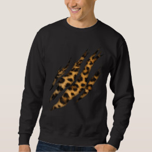 Leopard Skin Print Torn Claw Sweatshirt
