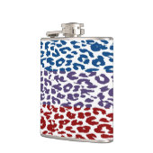 Leopard-Skin Retro-Streifen Muster Flachmann (Links)