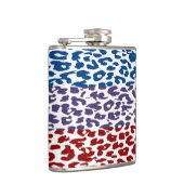 Leopard-Skin Retro-Streifen Muster Flachmann (Rechts)