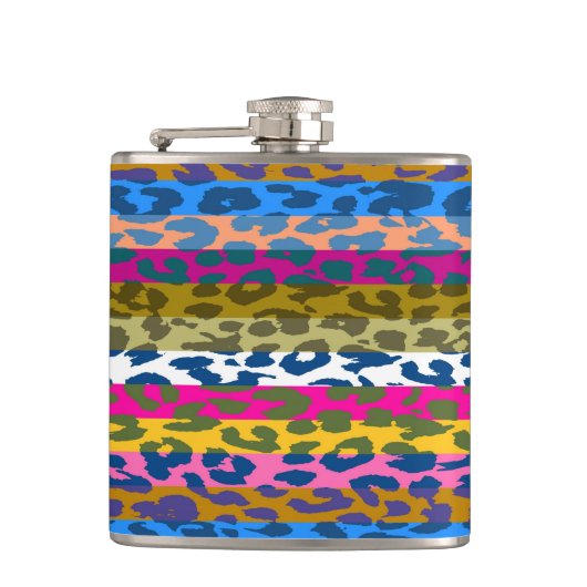 Leopard Skin Stripe Muster Flachmann (Vorderseite)