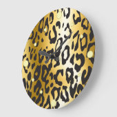 Leopard Skin Wall Clock Große Wanduhr (Winkel)