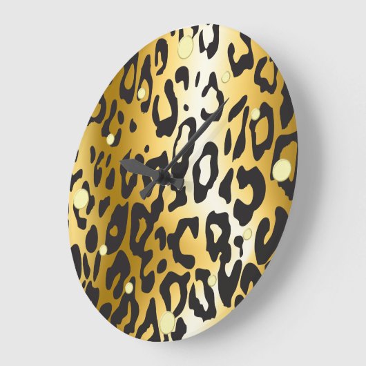 Leopard Skin Wall Clock Große Wanduhr (Winkel)